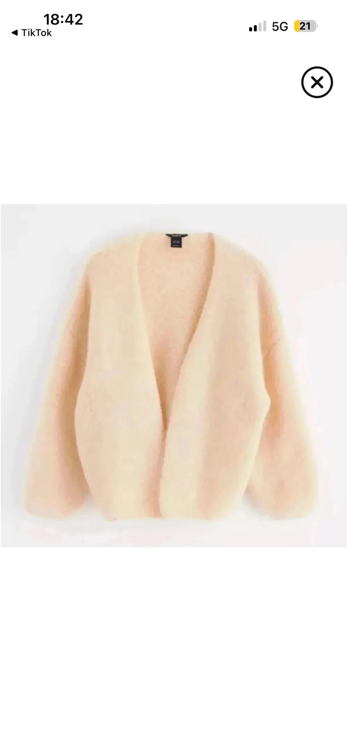 Beige fluffig kofta från H&M