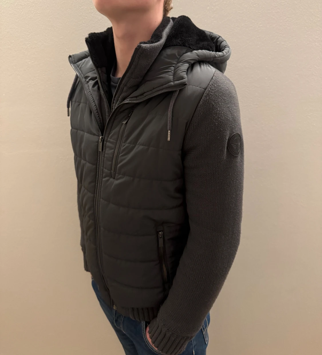 Pälsfodrad Cardigan Jacka - 1