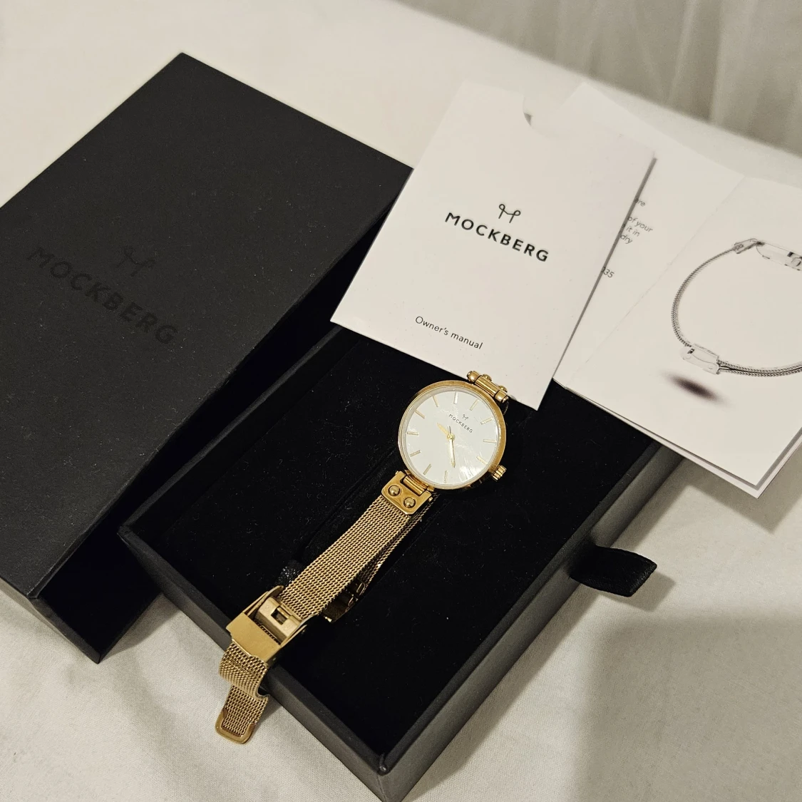 Mockberg guld klocka med mesh-armband - 2