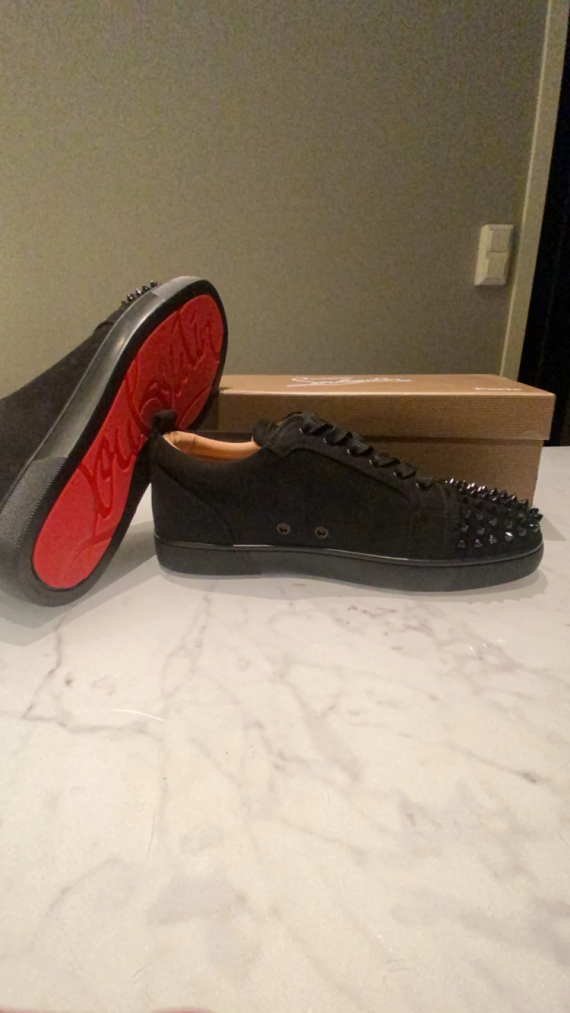 Christian Louboutin svarta sneakers med nitar - 2