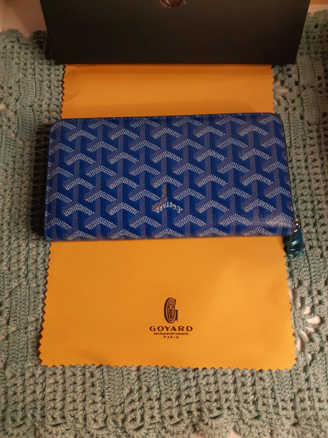 Blå Goyard plånbok med mönster - 1