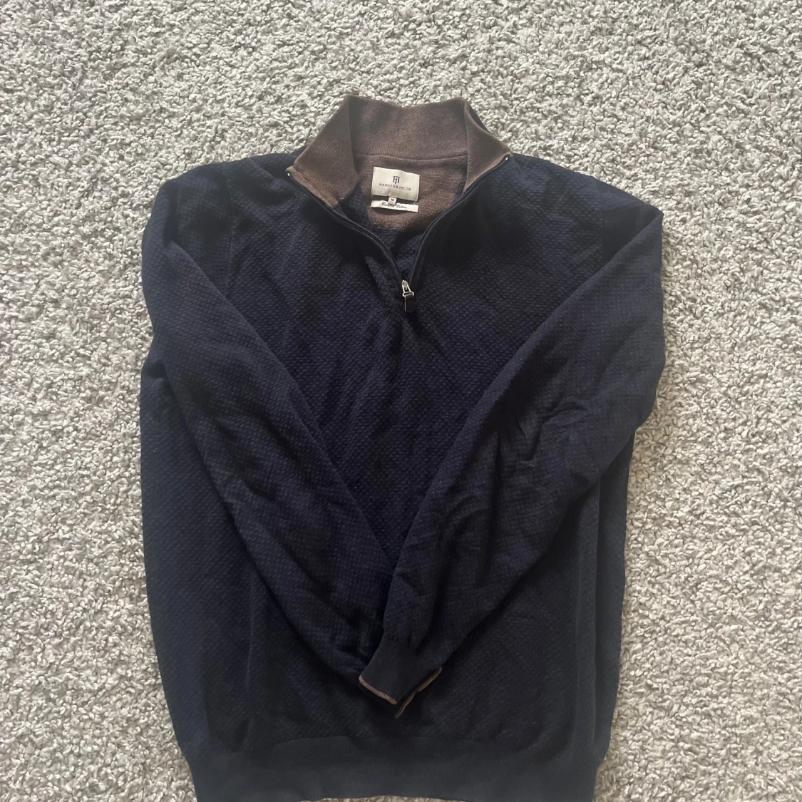 Mörkblå half zip-tröja Hansen & Jacob - 1