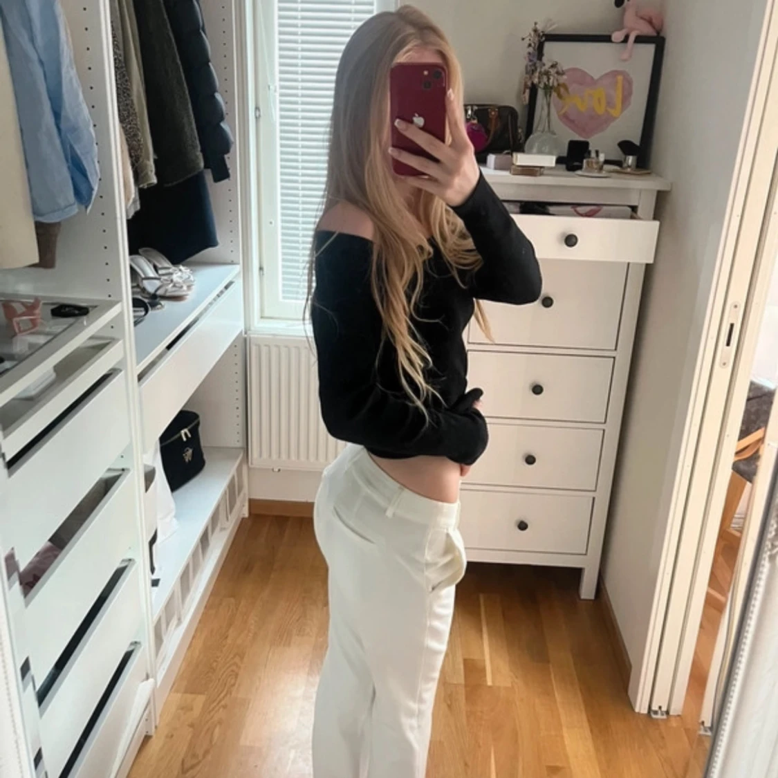 Vita lågmidjade kostymbyxor - 1