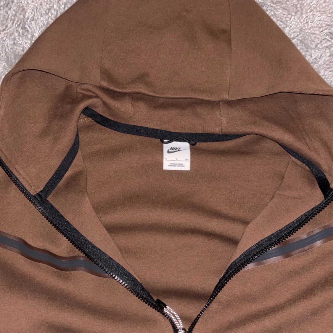 Brun Nike hoodie med dragkedja S - 2