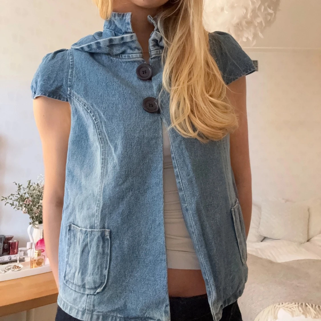 Kortärmad denim kofta / jacka - 93