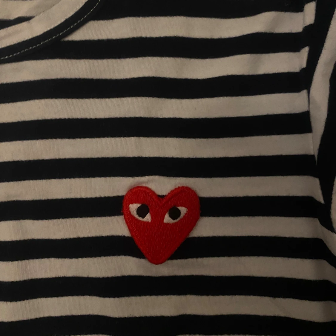 Cdg longsleeve randig blå vit strlk S - 1