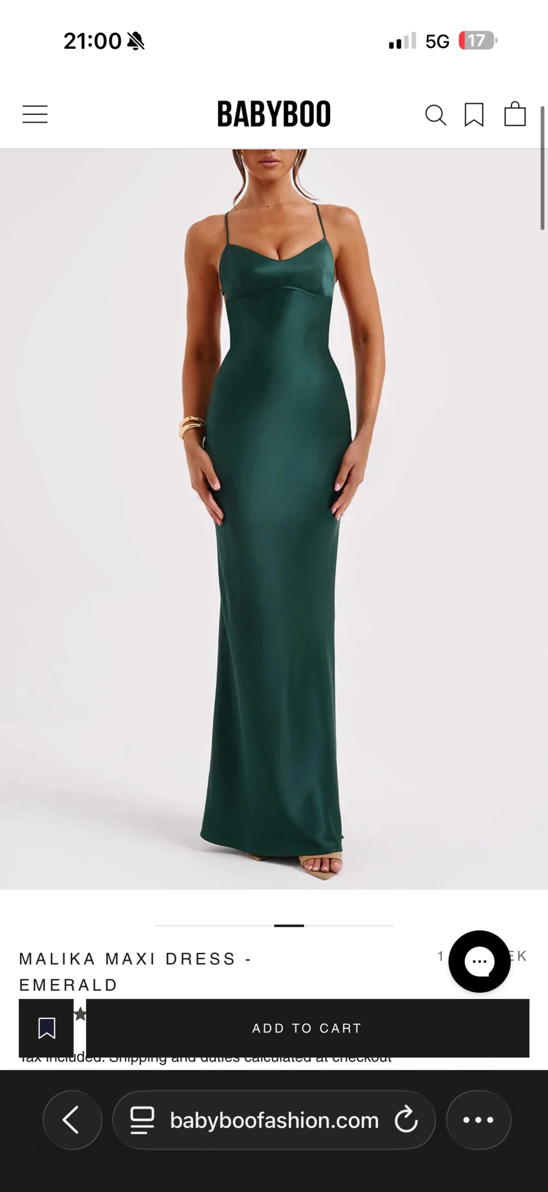Emeraldgrön långklänning från Babyboo - 1