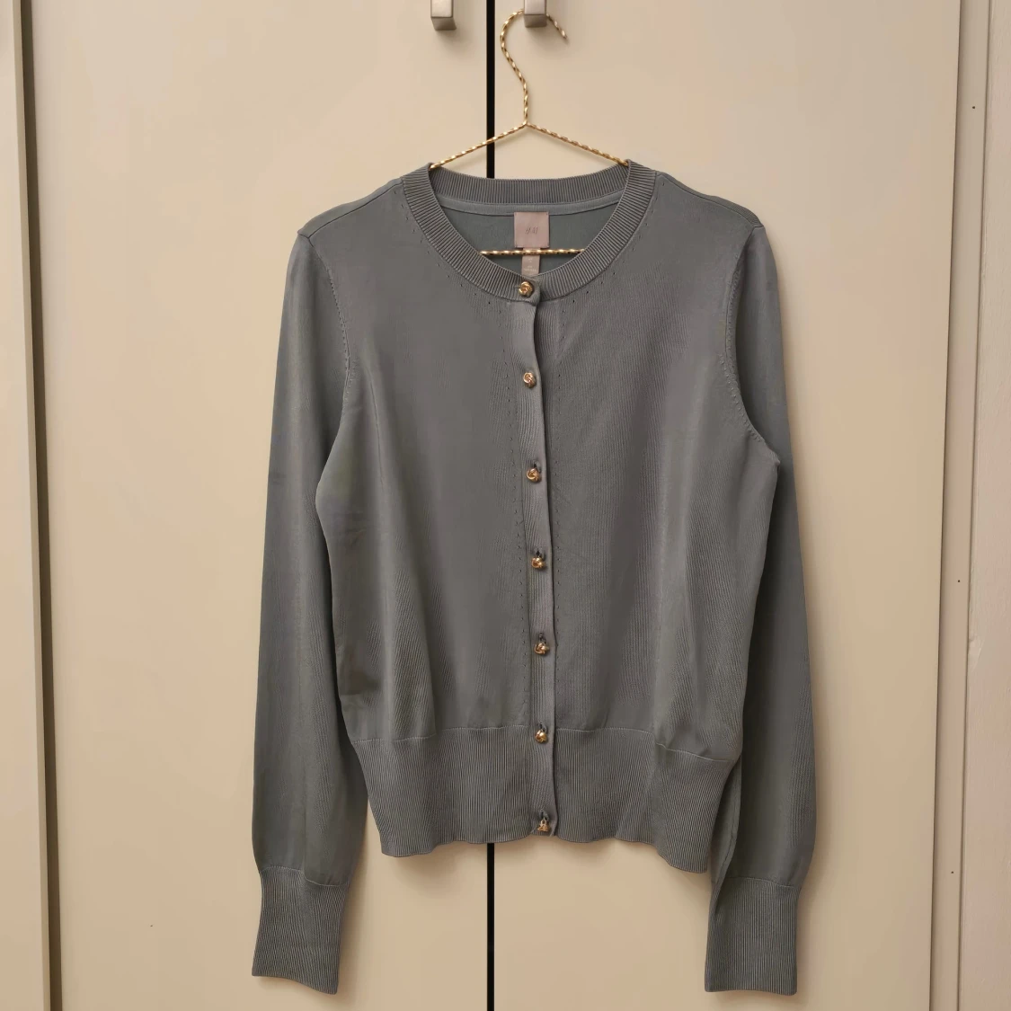 H&M stickad grön kofta