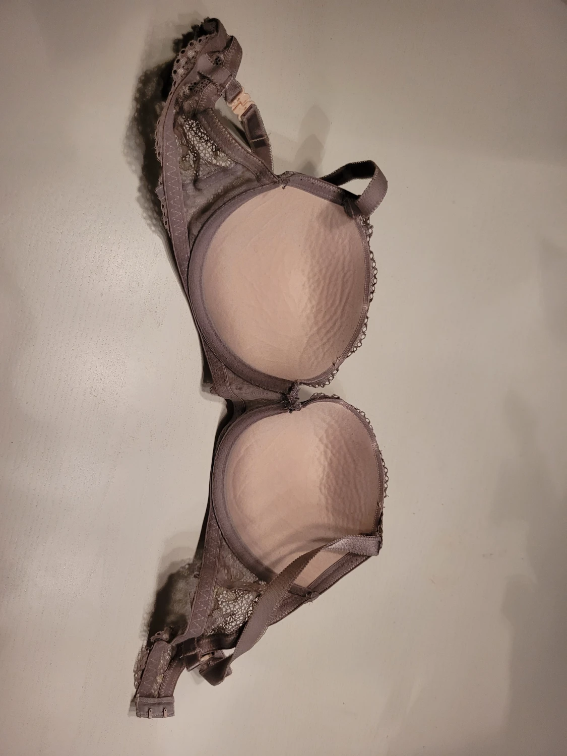 Lila blommig spets-bh 75C - 2