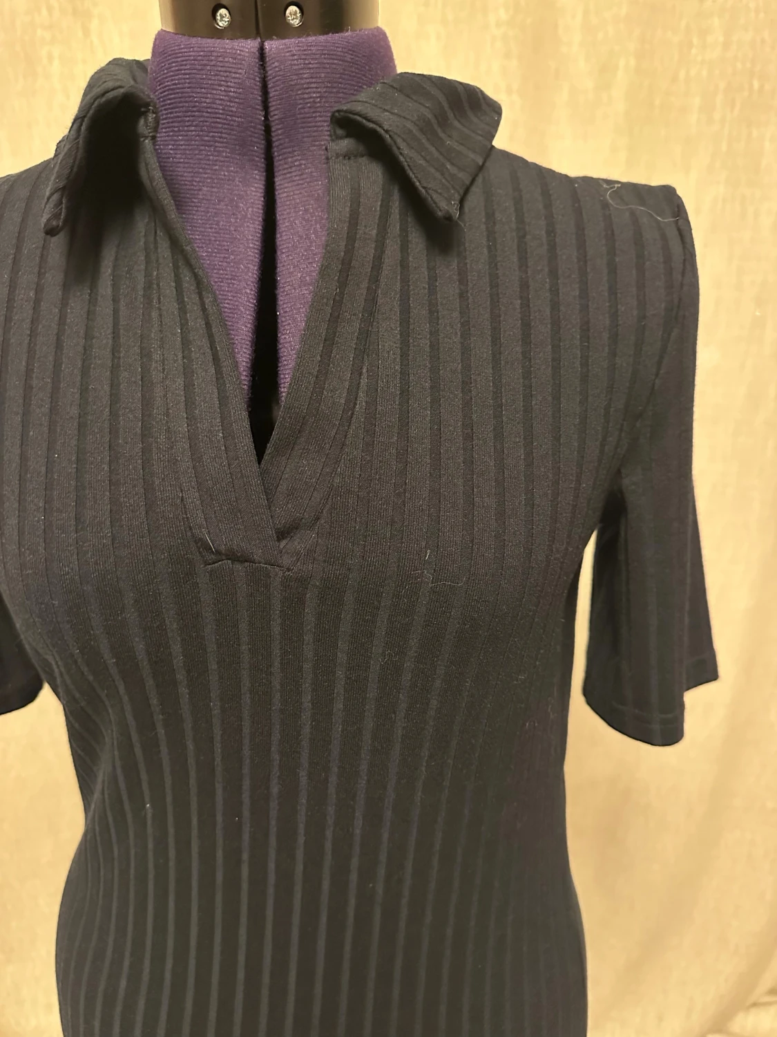 Marinblå ribbad långklänning JDY - 2