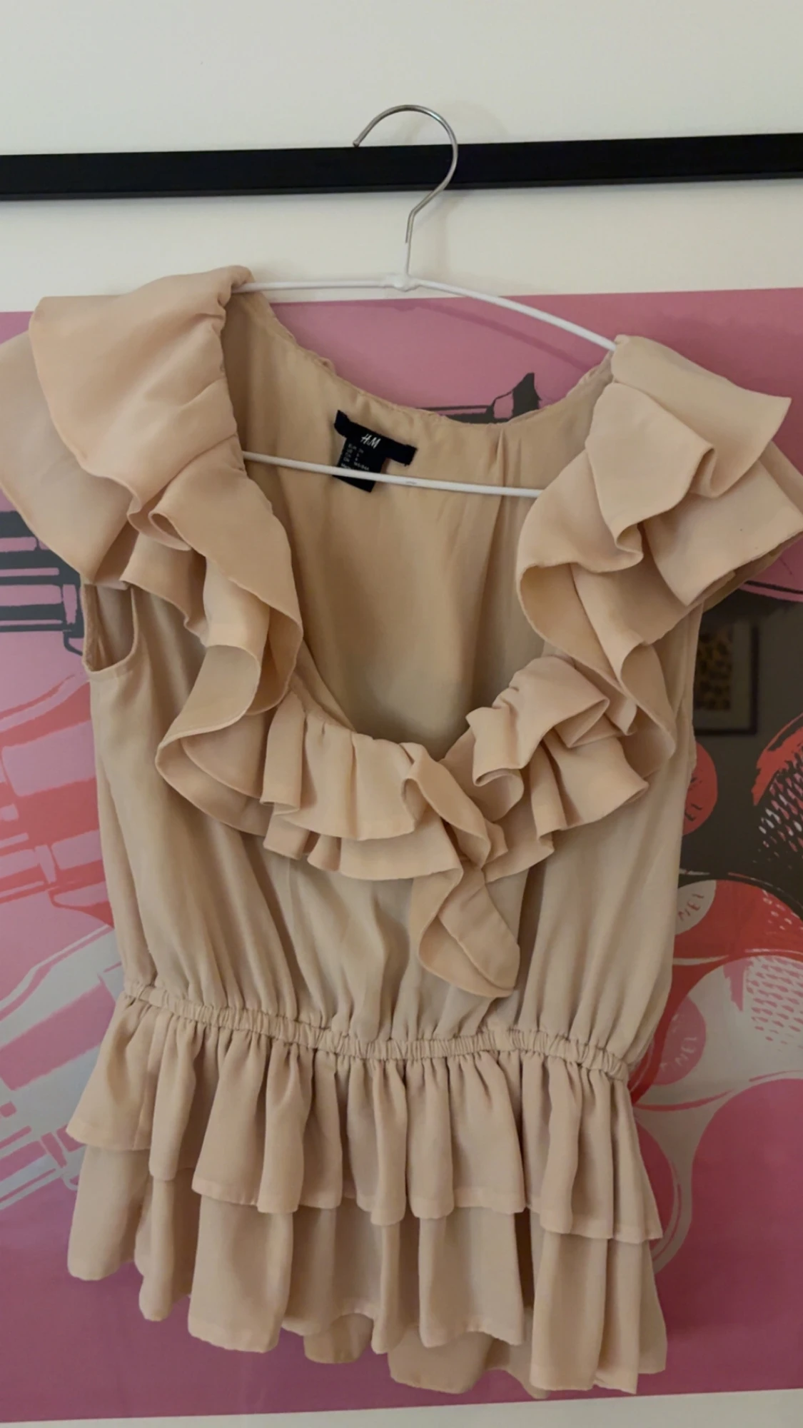 ljusrosa volangblus från H&M