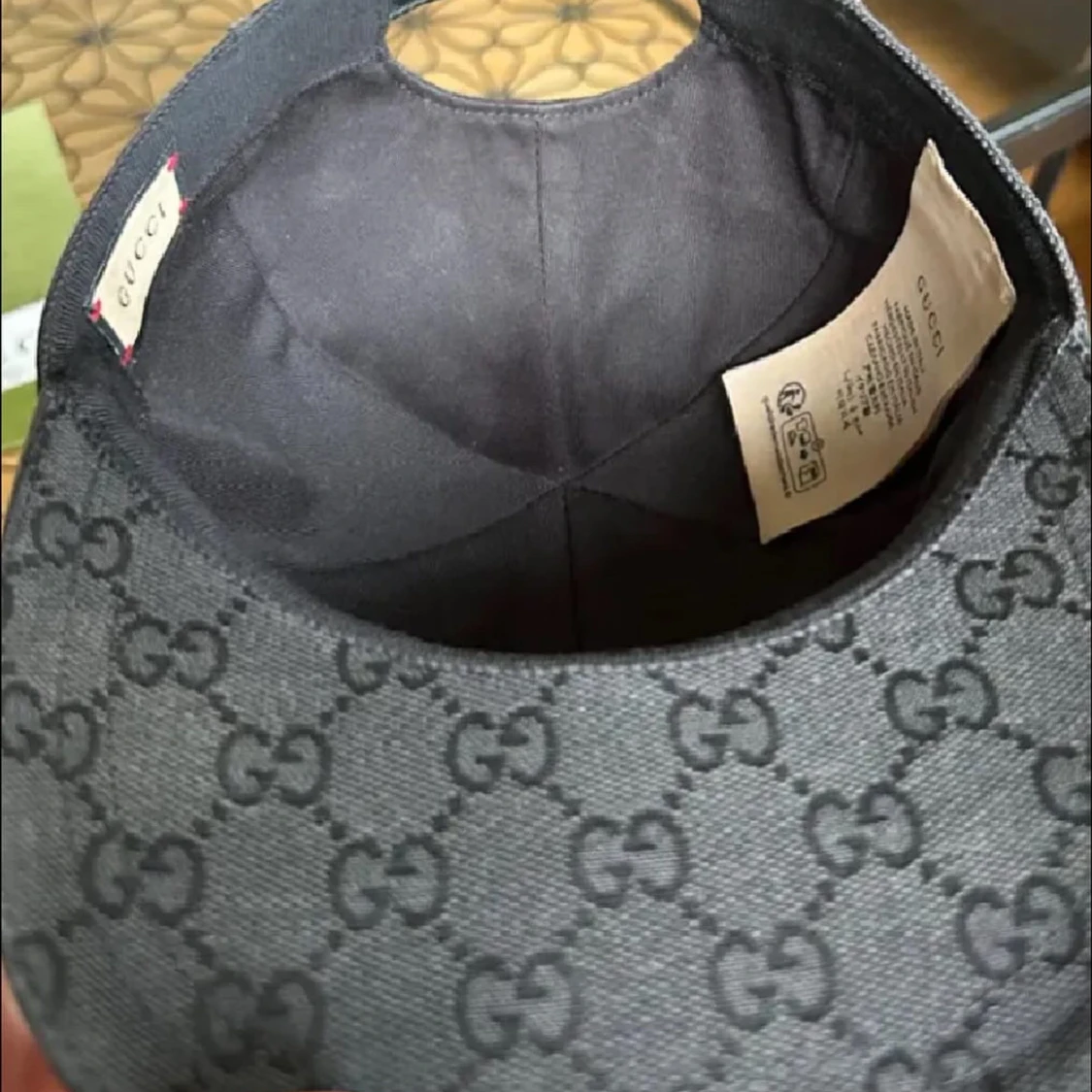 Svart Gucci keps med GG-mönster - 1