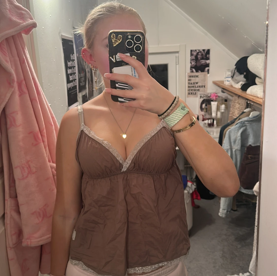 Brun Odd Molly linnetopp med spets