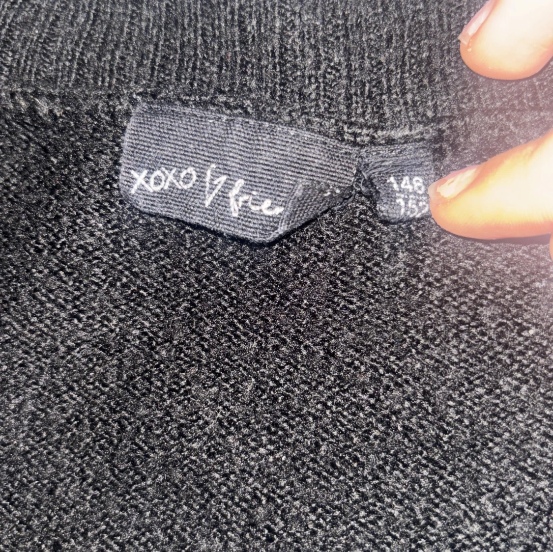 Svart stickad lång kofta  - 1