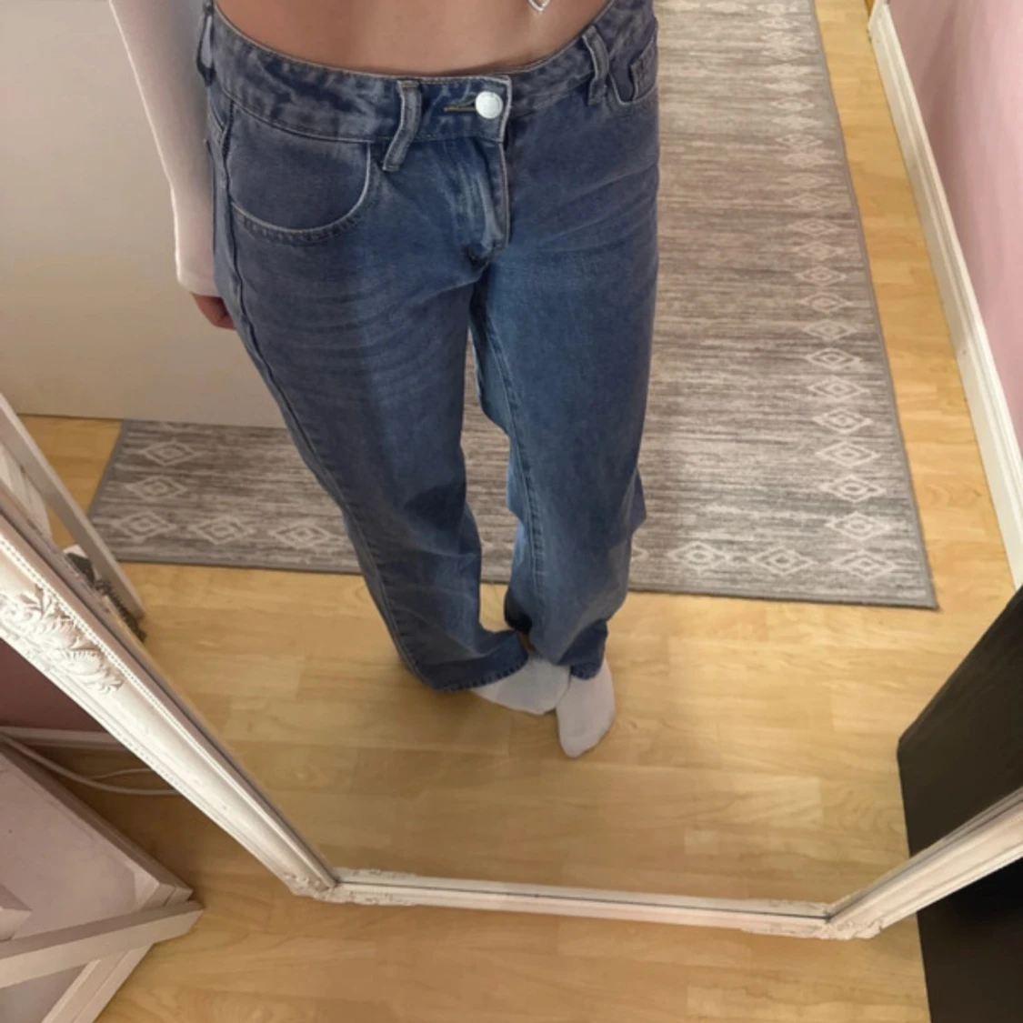 Blå wide jeans - 1