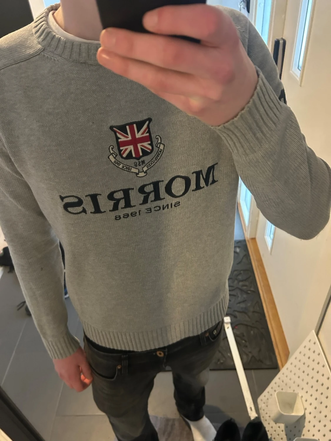 Grå tröja från Morris med tryck - 1