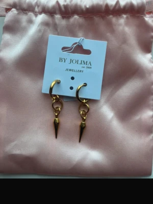 Guldörhängen med spets från By Jolima - Snygga guldörhängen från By Jolima med rund ring och hängande spetsformad detalj. Coola, aldrig använda.