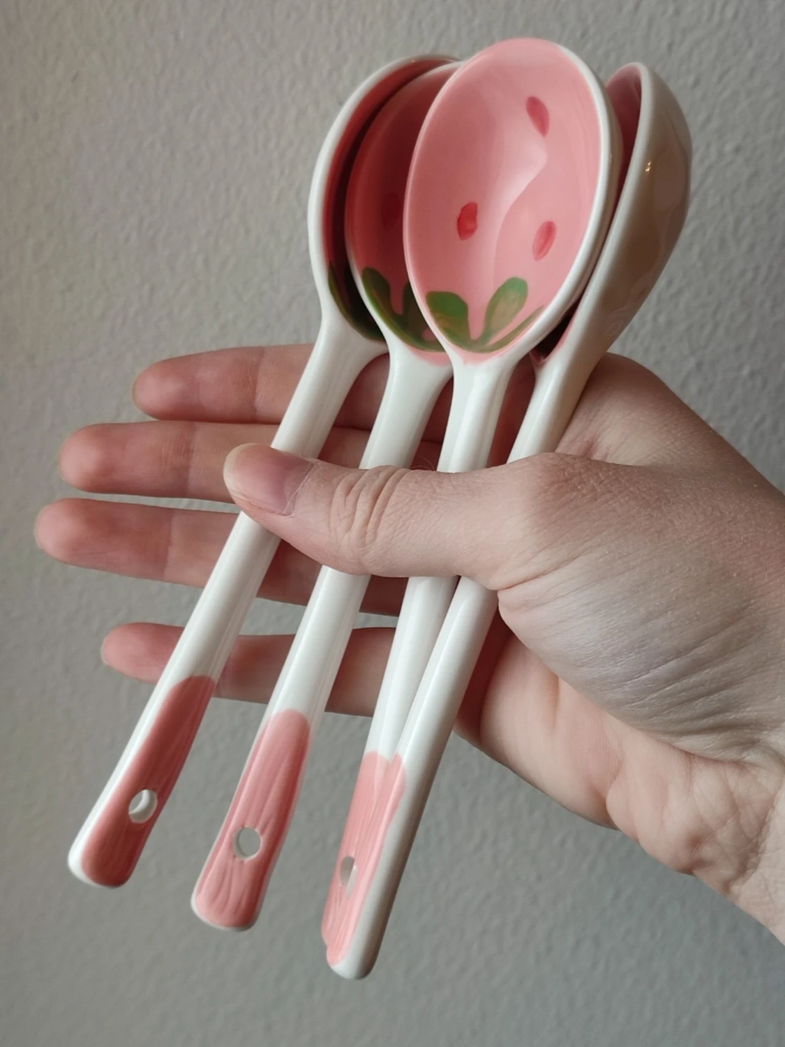 Keramiska skedar med jordgubbsmotiv 🍓 - 3