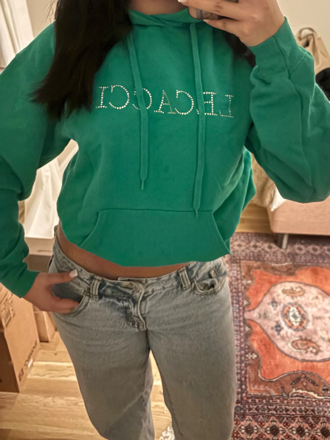 Grön hoodie  - 1