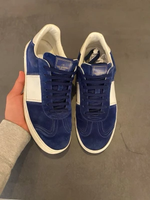 Valentino Garavani Royal blue  - Valentino flycrew i färg royal blue. Strl 43. Allt og finns. Nästan till helt nya alla nitar sitter kvar bak. Pris 4999 men är öppen för bud! 