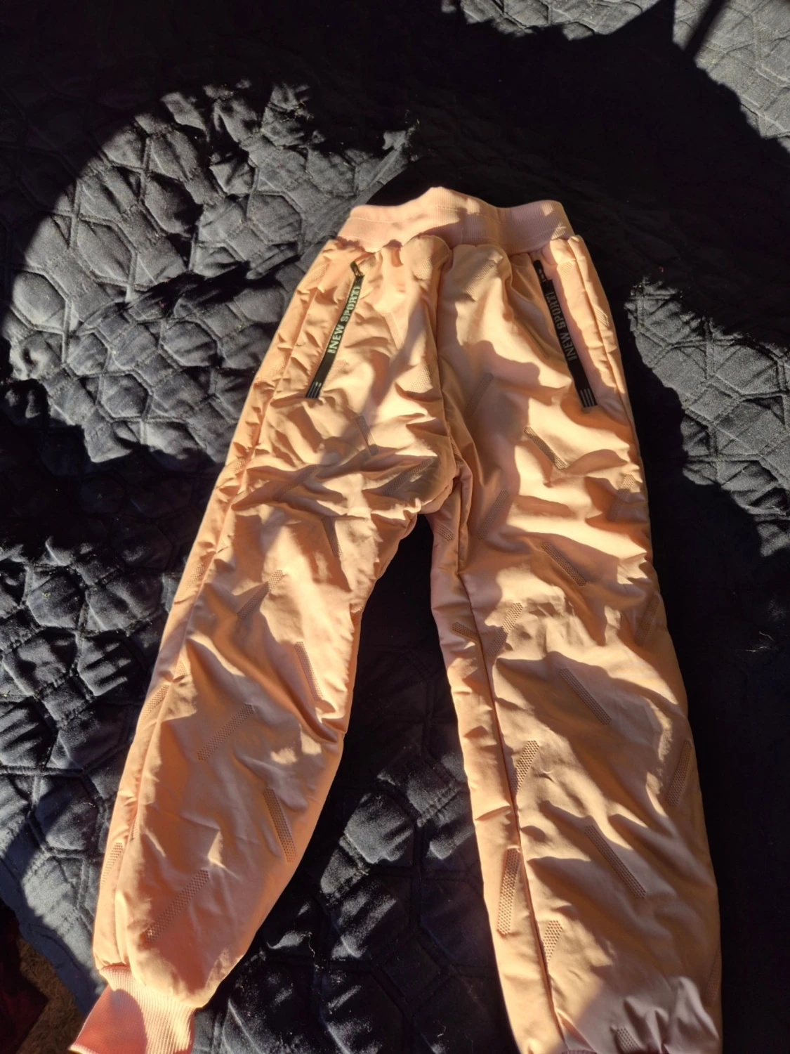 Ljusrosa täckbyxor med dragkedjor - 3