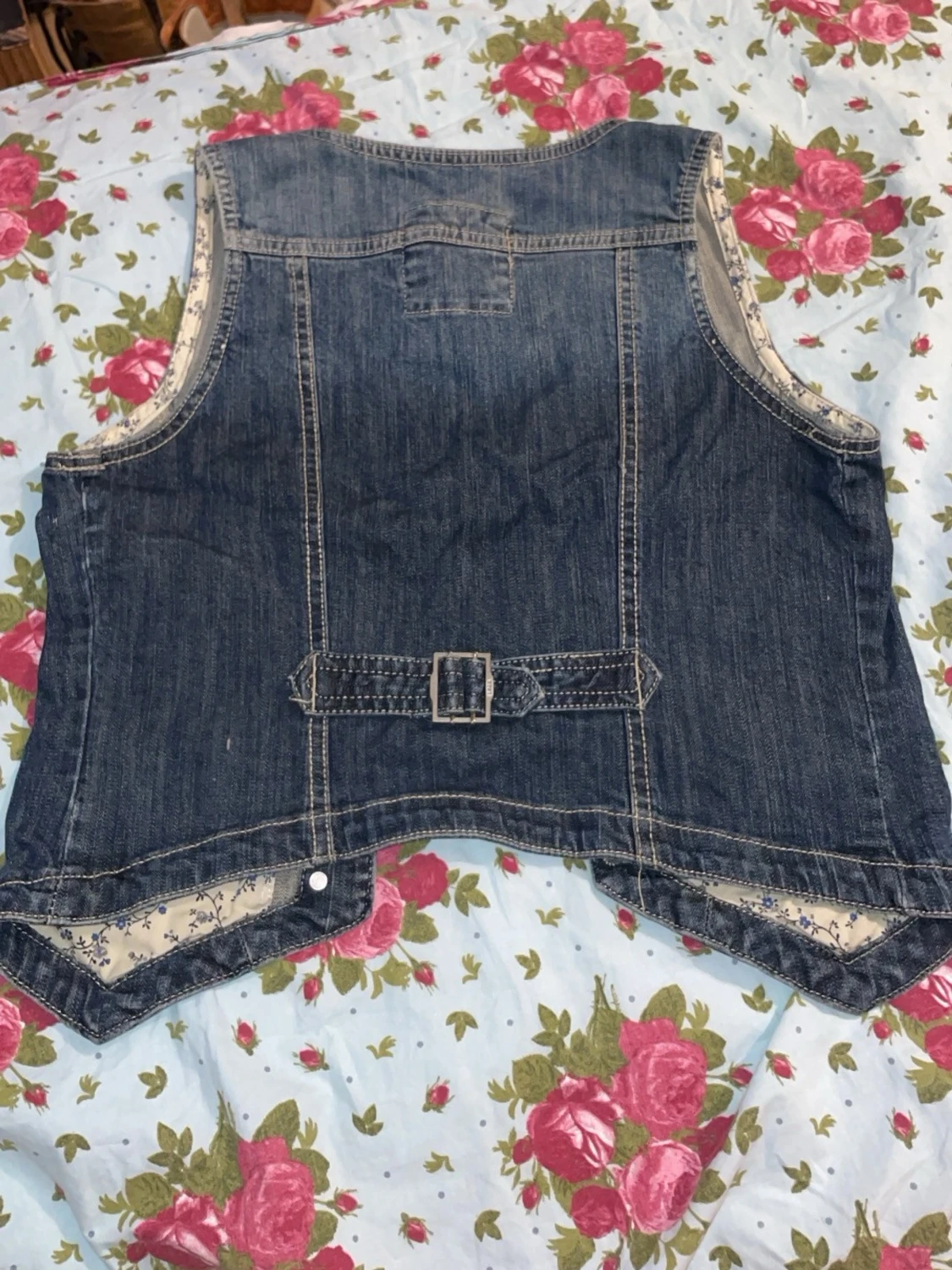 Snygg denim jacka utan ärmar  - 1