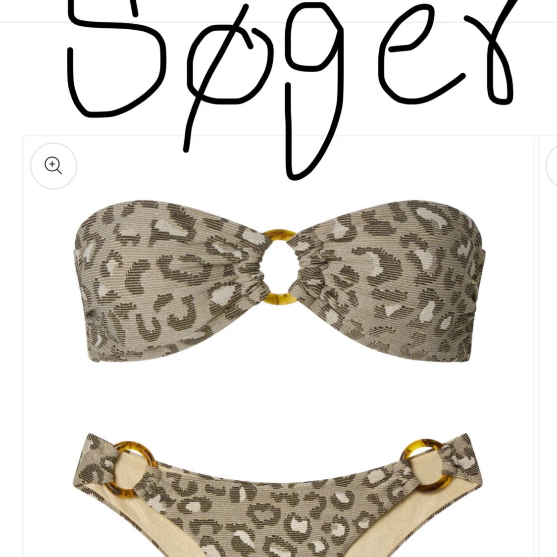 SØGER!!!! Leopardmönstred bandeau bikini