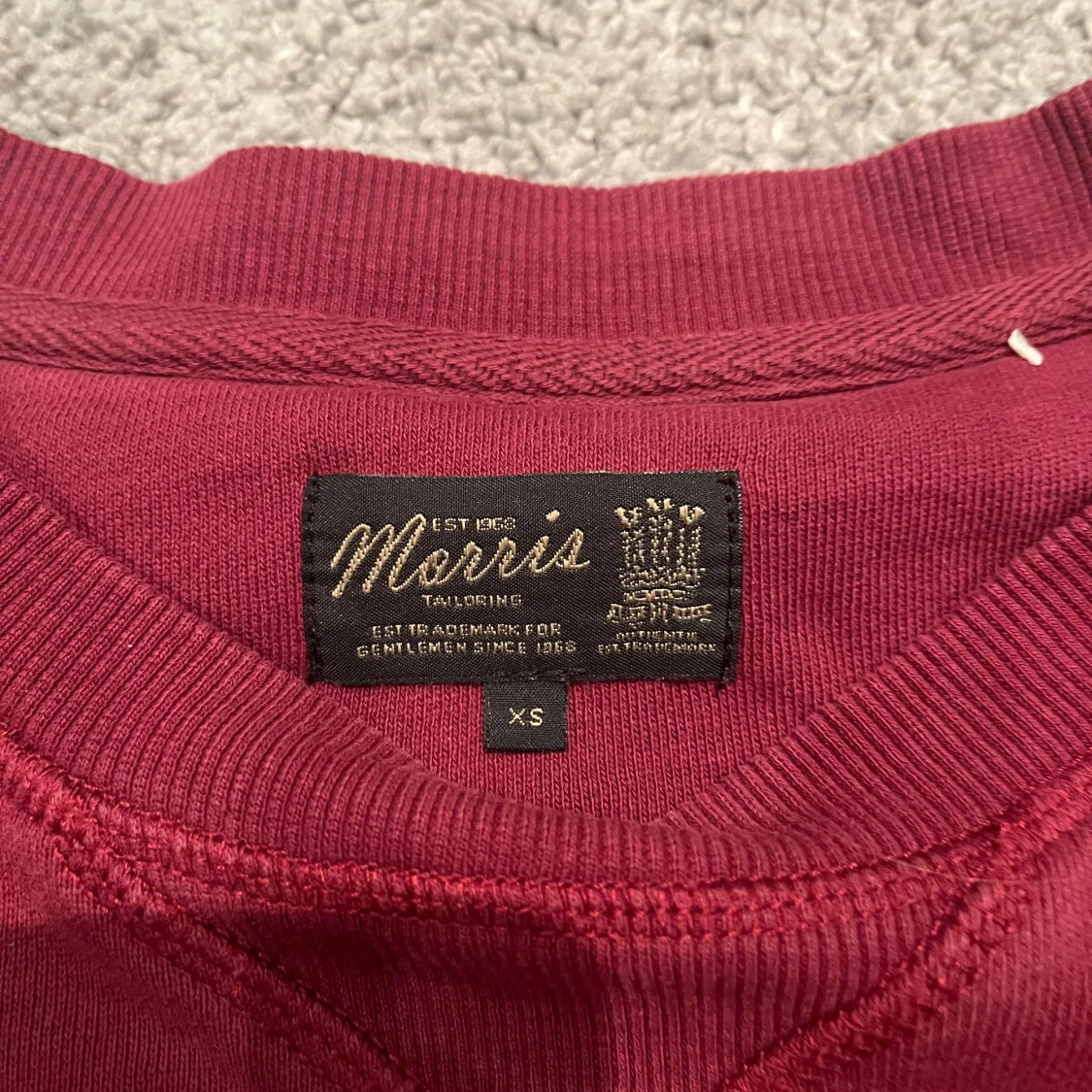 Vinröd sweatshirt från Morris XS - 3