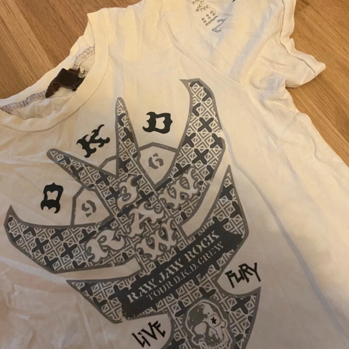 Vit t-shirt med tryck vintage xs - s - 1