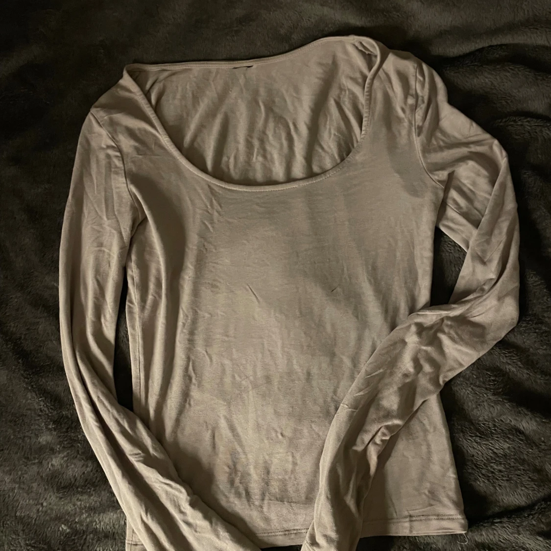 Beige långärmad topp - 1