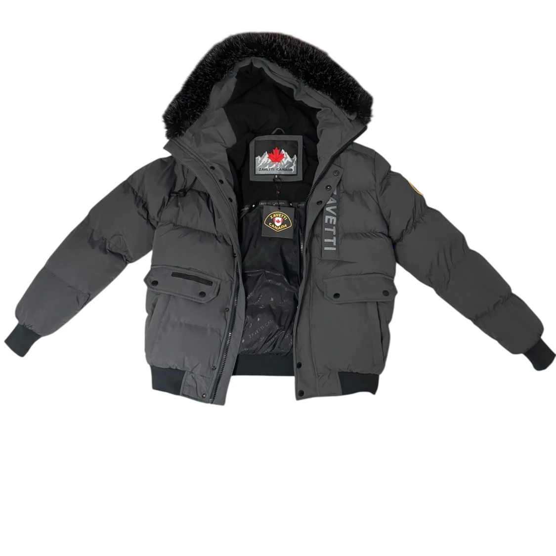 Mörkgrå pufferjacka från Zavetti Canada