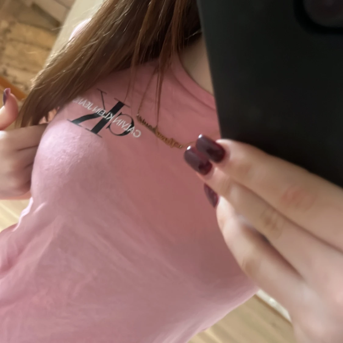 Rosa Calvin Klein t-shirt i bomull