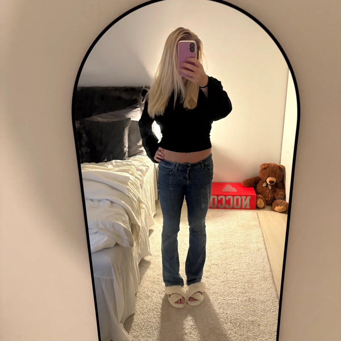 Bootcut jeans med låg midja