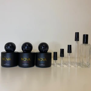 NOVA parfymbundel - Testa 3 dofter från Nova innan du köper för fulla priset, vi har en doft till damerna-Curaçao inspirerad av Erba pura, och vi har 2 till männen purple nights- inspirerade av Initio side effect och ambre royal-Inspererad av CC blond Amber. 1x3ml: 39kr 2x3ml: 69kr 3x3ml: 99kr 5x3ml: 159kr 10x3ml: 279kr 30x3ml: 659kr