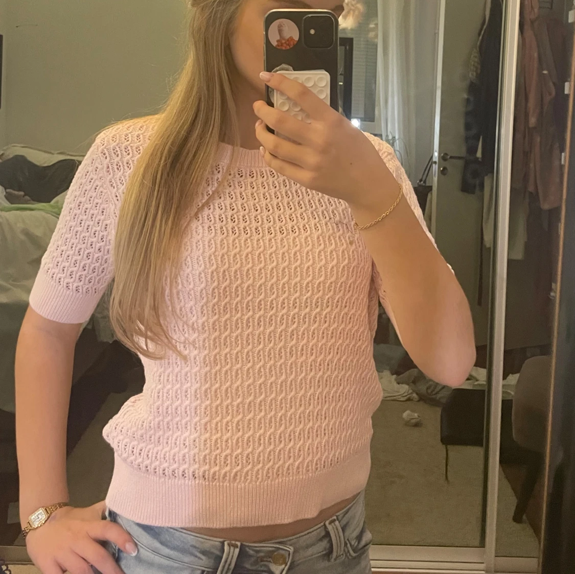 Ljusrosa stickad topp från 157 - 1