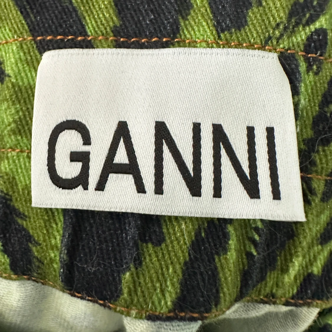 Grön zebramönstrad långkjol Ganni - 4