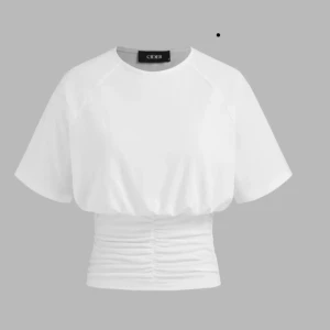 Vit croppad topp från Cider - Säljer en super söt vit croppad topp från Cider med korta ärmar och rund hals. 💕💕