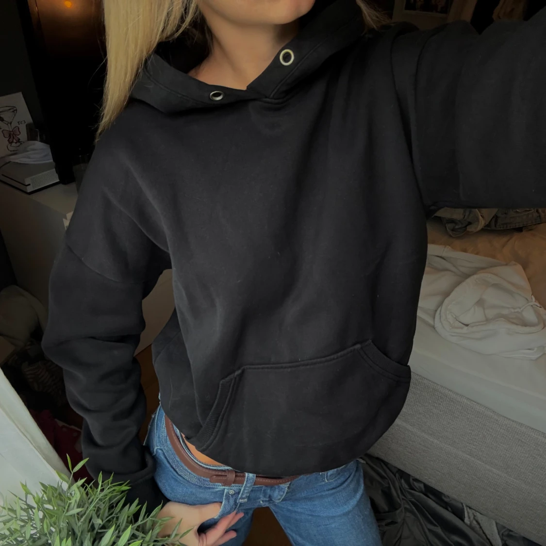 Svart hoodie 