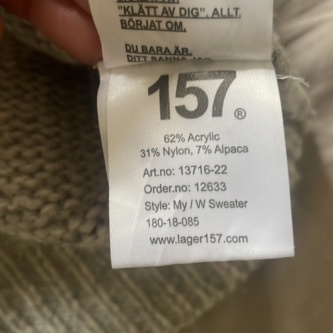 Grå stickad polotröja Alpackablend - 3