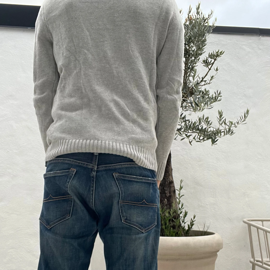 Grå stickad tröja (HELT NY) - 1