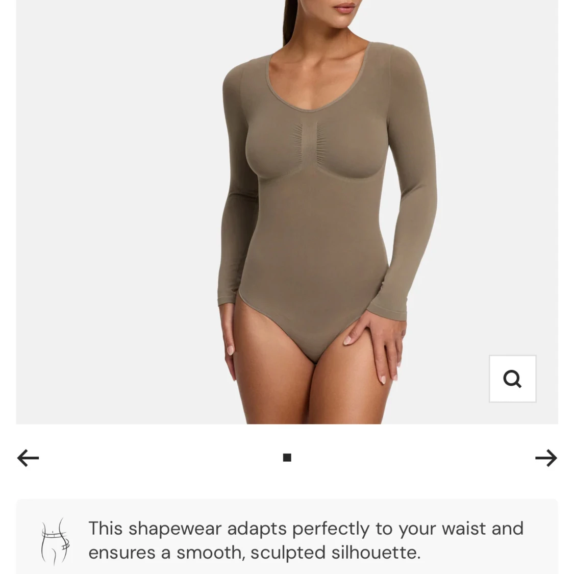 Beige långärmad body