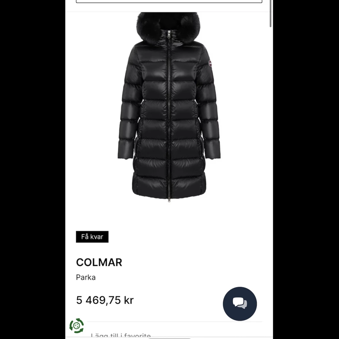 Svart dunjacka med päls från Colmar - 4