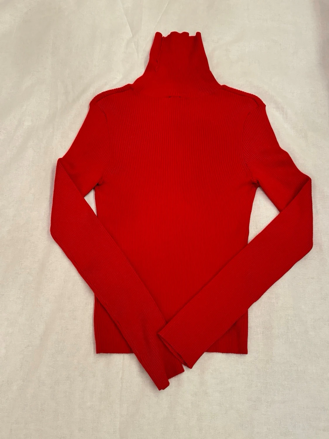 Röd ribbad polotröja från H&M - 1