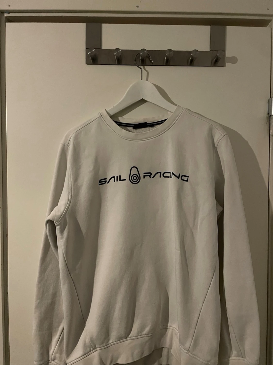 Vit Sail Racing sweatshirt i bomull