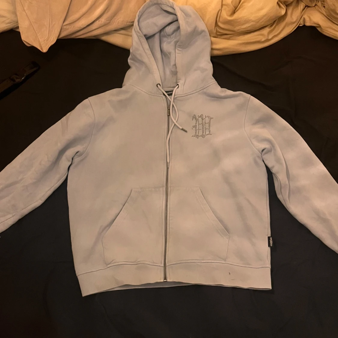 Ljusblå zip oversized hoodie från Wasted Paris