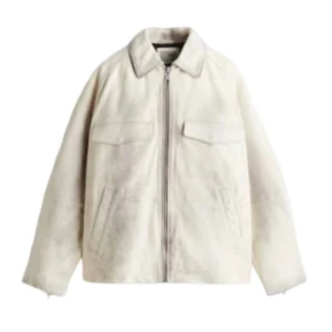 H&M H2 - HM h2 by Heron Preston. Aged white heavy cargo leather jacket. XL. Rrp 3499:-