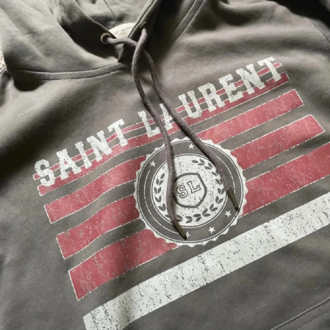 Grå Saint Laurent hoodie med tryck - 2