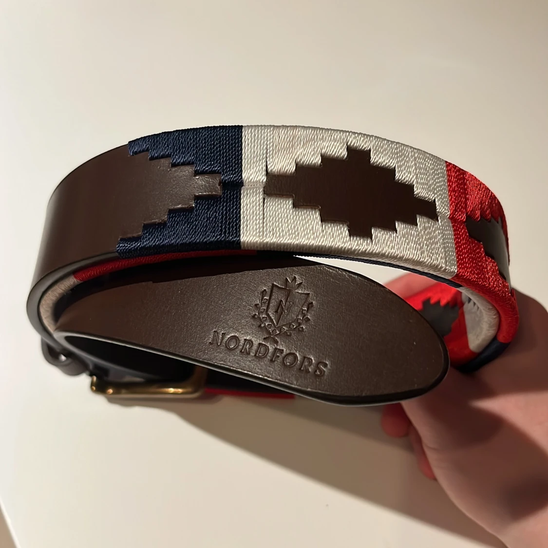 Nordfors mönstrat skärp i skinn - 1