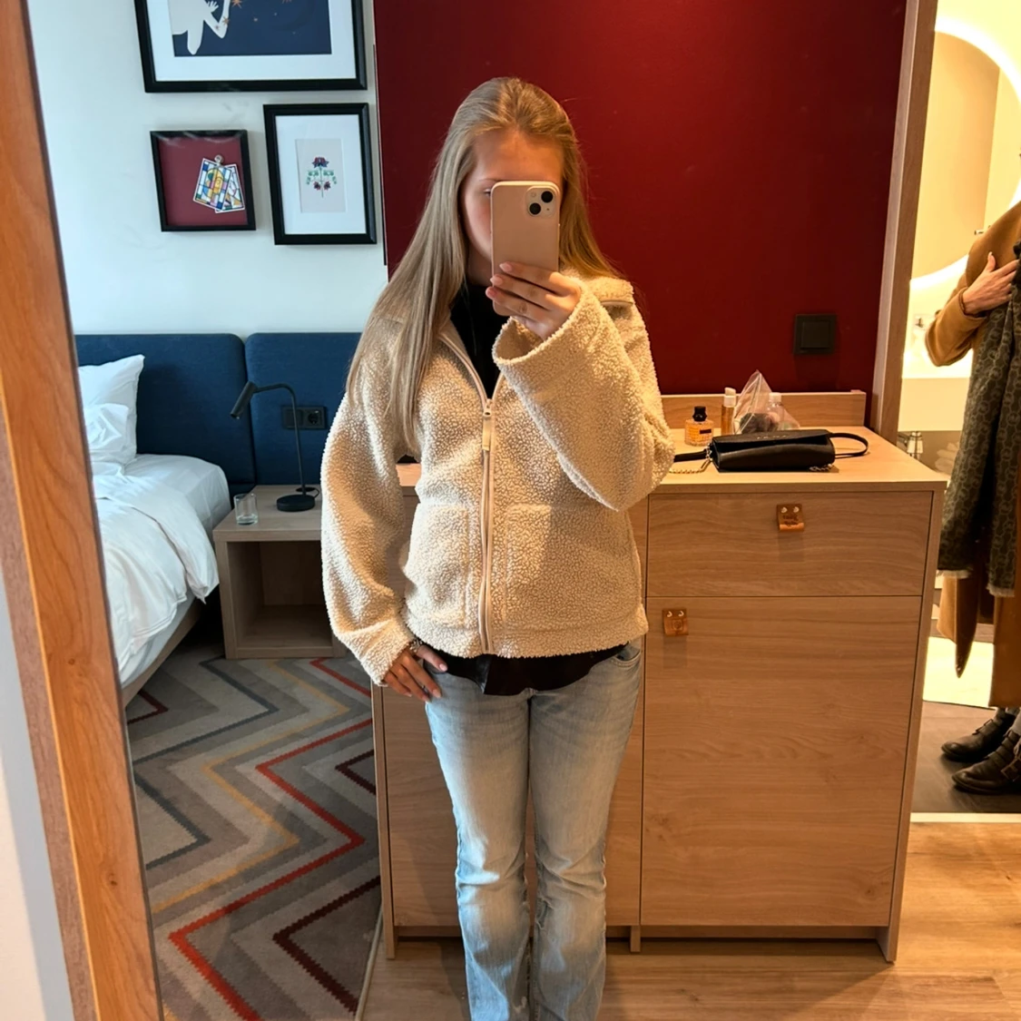 Beige teddyjacka  - 1