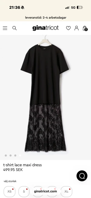 Svart t-shirtklänning med spets från Gina Tricot - SÖKES!!!!!